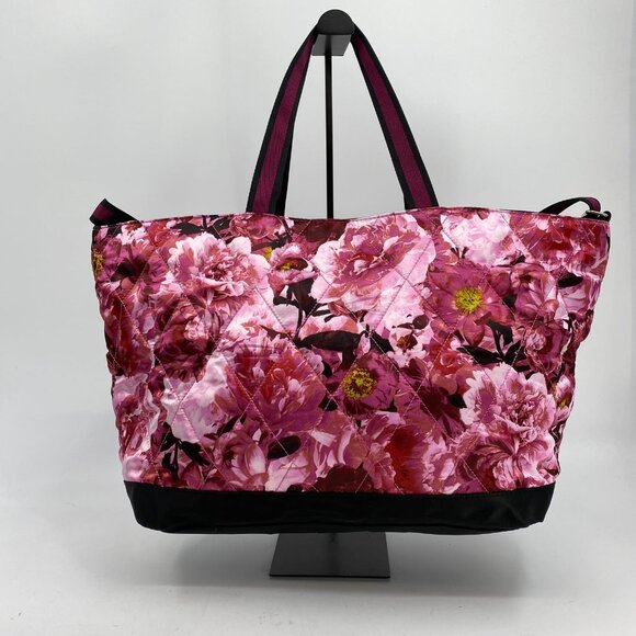 PINK Victoria's Secret Pink Floral Tote Bag | Large Size, Zip Closure - Picture 6 of 8